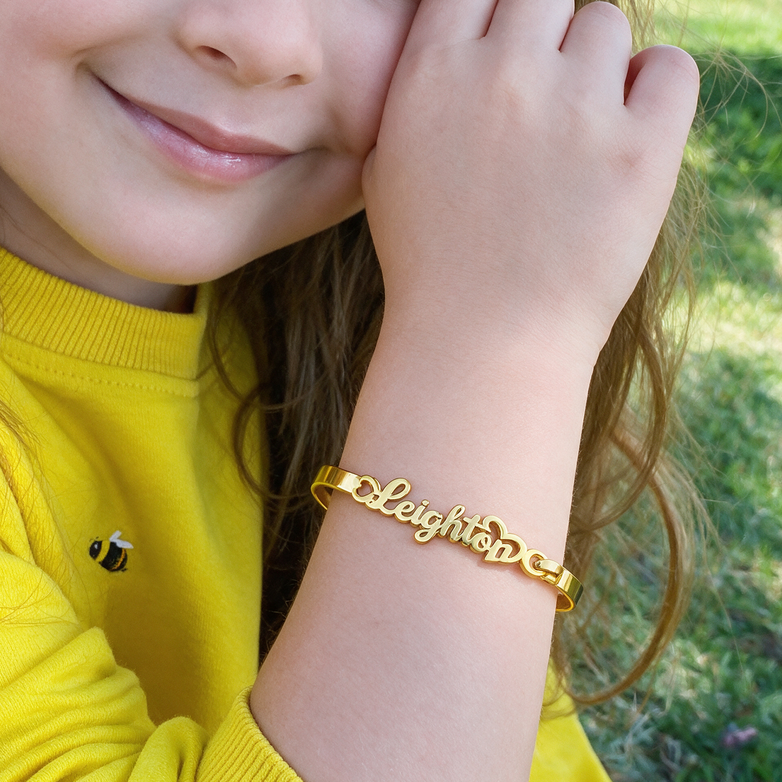 Instgifts Facebook ad: Personalized Script Name Cuff Bracelet
