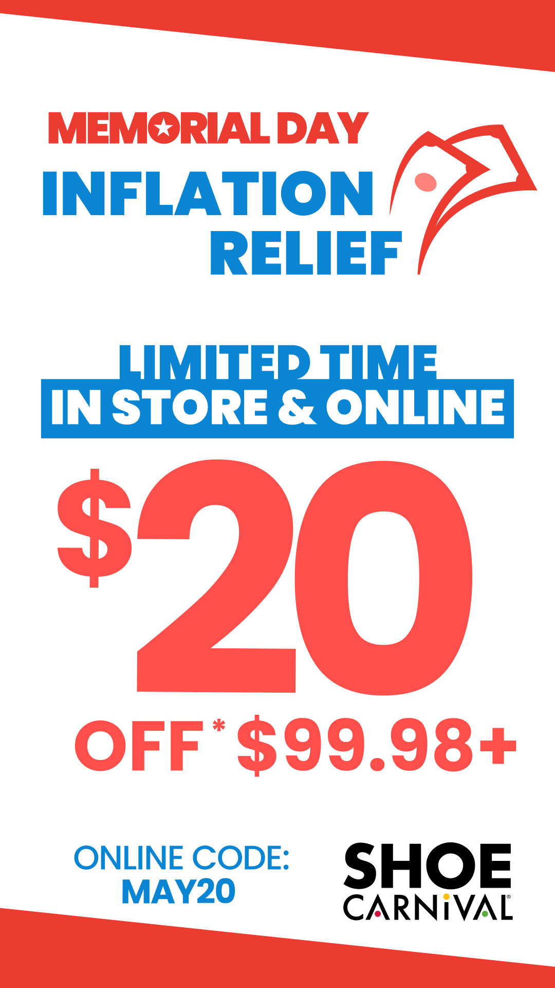 Shoe Carnival Facebook ad from May 19, 2026