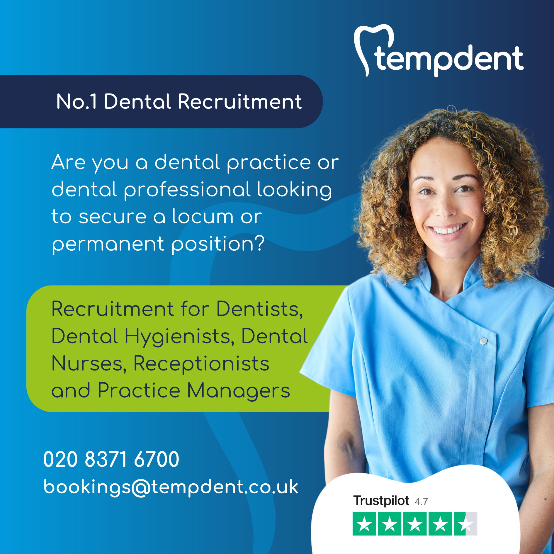 Tempdent Facebook ad: Tempdent are recruiting!