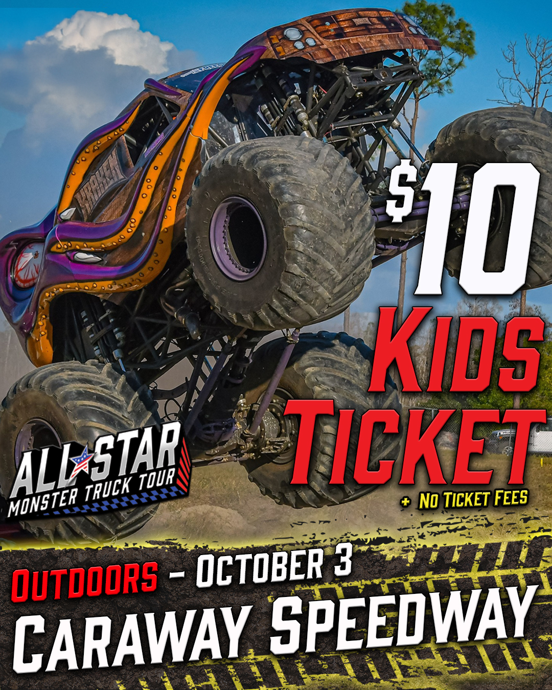 All Star Monster Truck Tour Facebook ad