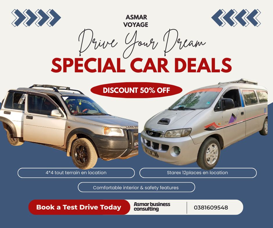 ASMAR Business Consulting Facebook ad: LOCATION DE VOITURE DISPONIBLE