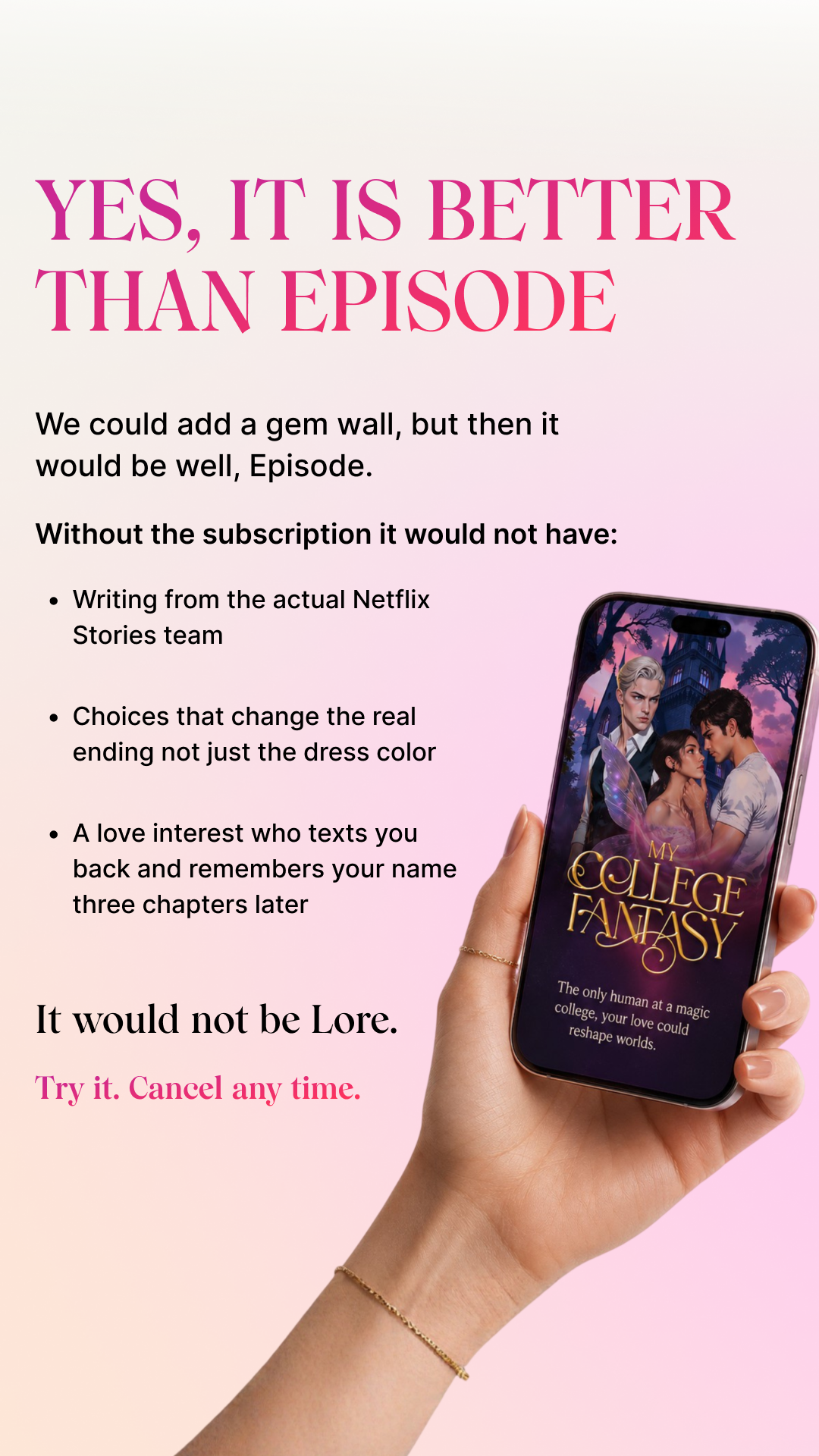 Lore: Interactive Stories Facebook ad