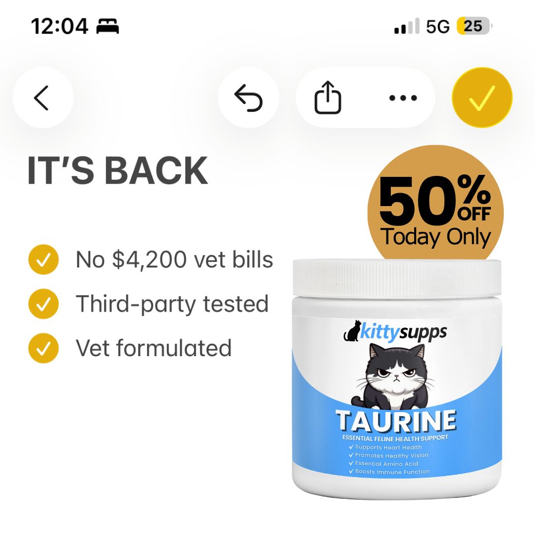 KittySupps Facebook ad: Last Chance, 50% OFF Tonight Only