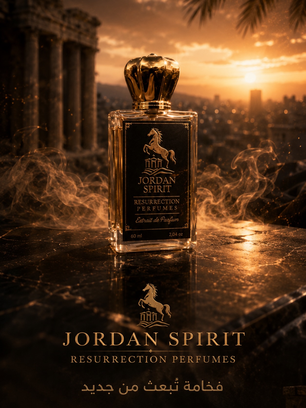 E60 luxury perfume Facebook ad: JORDAN SPIRIT, RESURRECTION PERFUMES