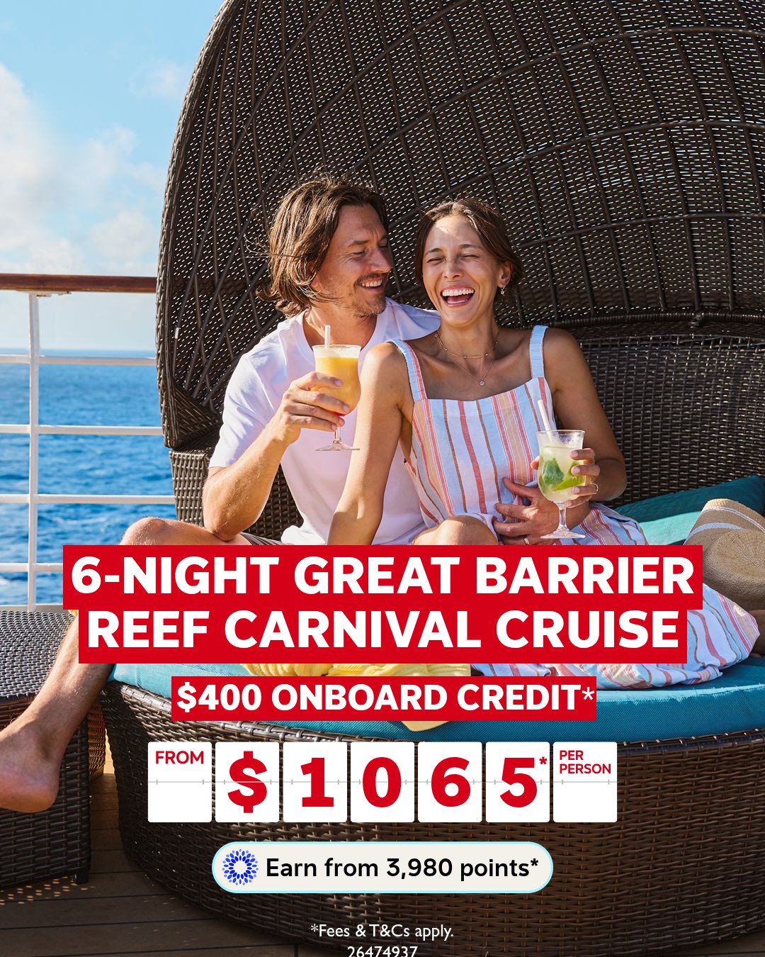 Flight Centre Australia Facebook ad: Great Barrier Reef Cruise
