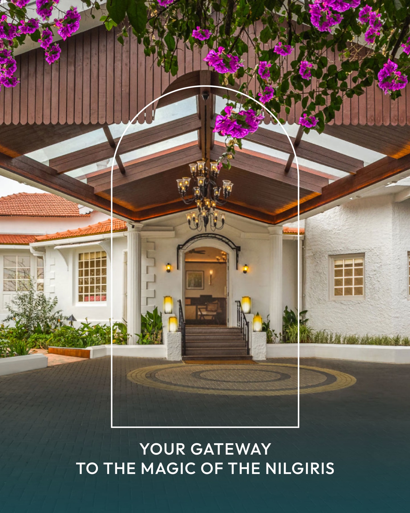Gateway Hotels Facebook ad: Cloaked in serenity, swirls of mist and lush…
