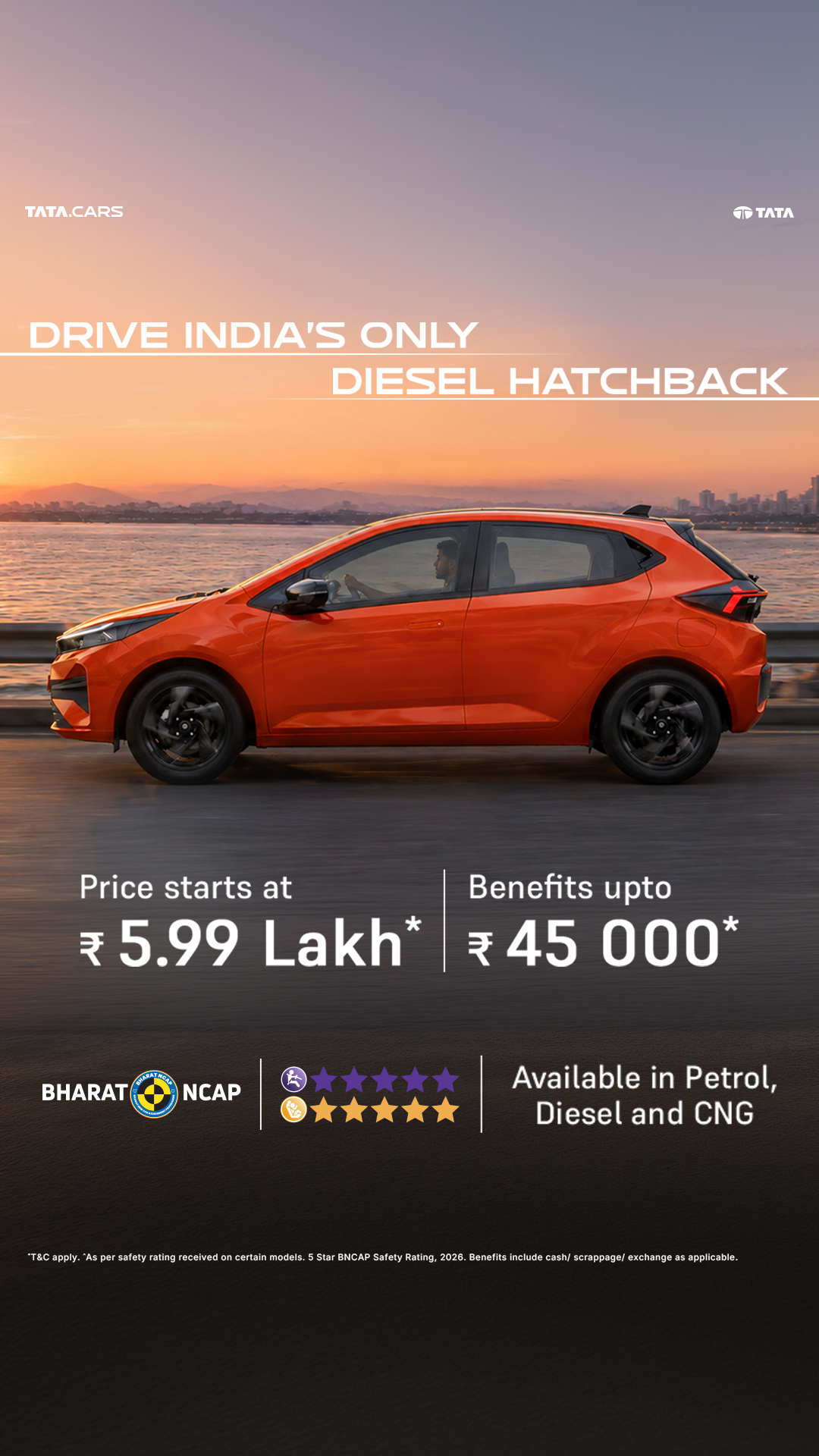 Tata Motors Cars Facebook ad: Drive home India's Only Diesel Hatchback & enjoy…