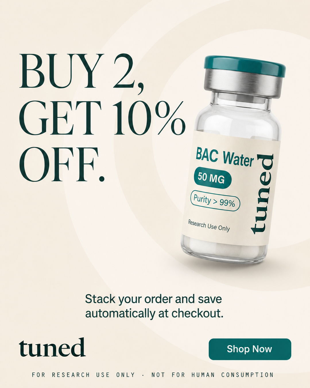 Tuned Research Facebook ad: Every Compound. One Standard.