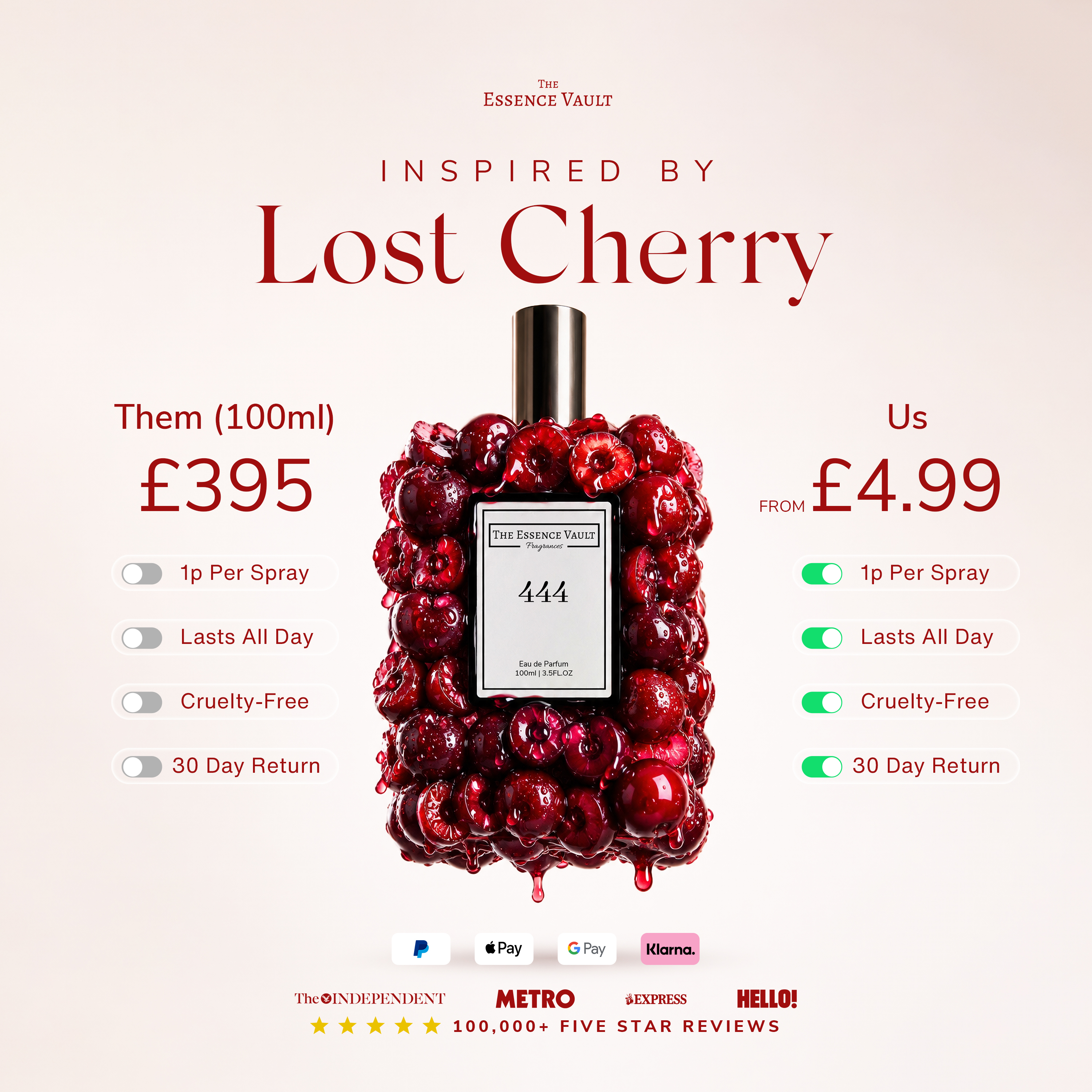 The Essence Vault Facebook ad: 444: Lost Cherry, Found
