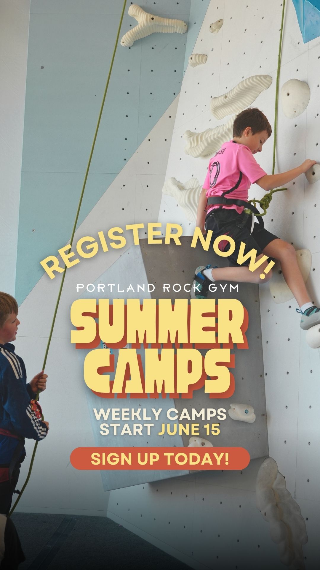 Portland Rock Gym Facebook ad from May 7, 2026