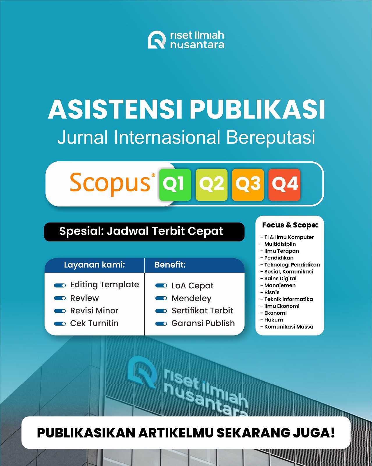 Riset Ilmiah Nusantara Facebook ad: Mau lulus lebih praktis tanpa skripsi atau sidang…