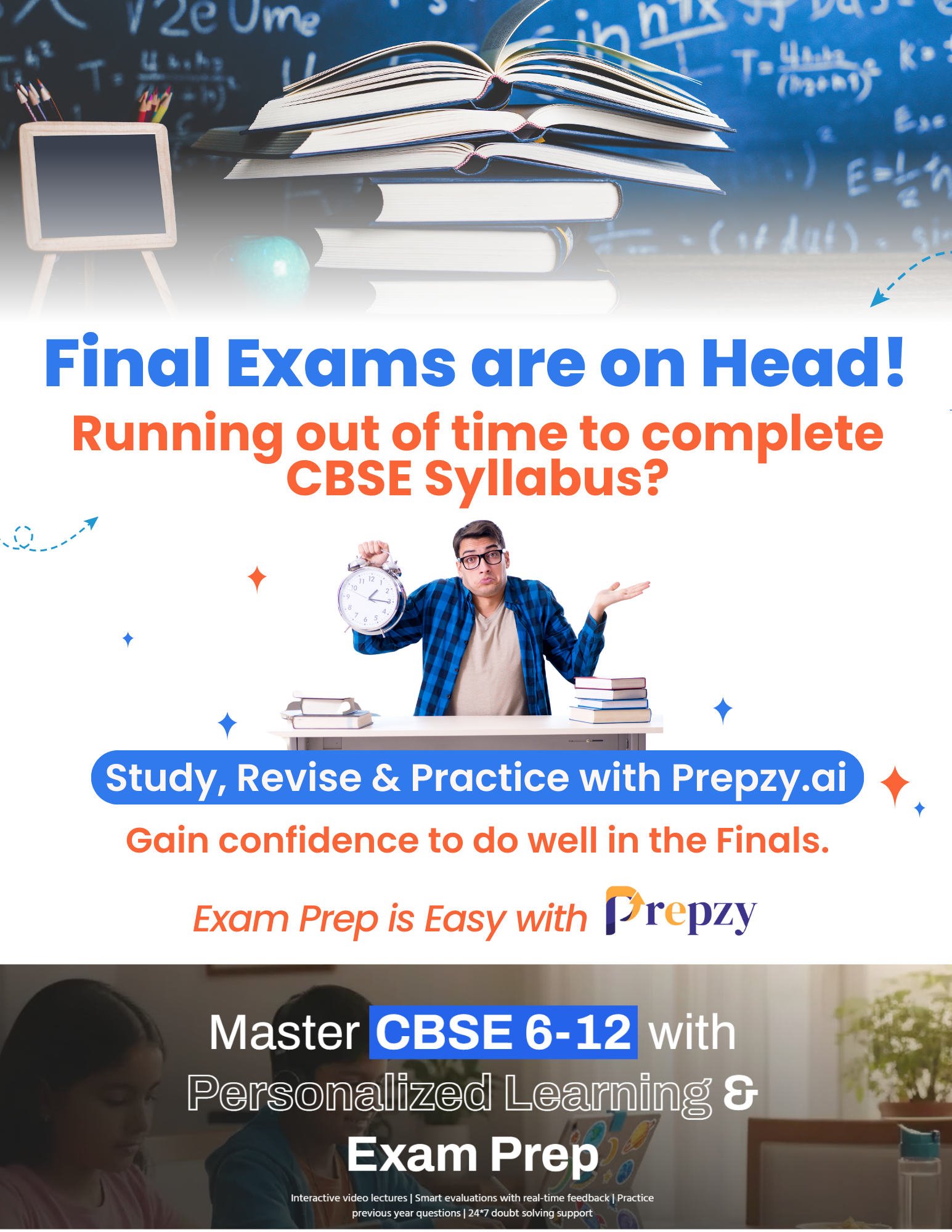 Prepzy Facebook ad: Running out of time to finish CBSE syllabus?