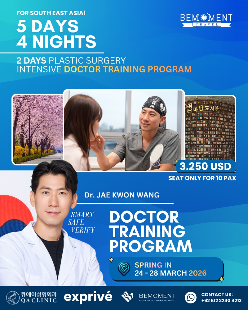 BeMoment Facebook ad: An exclusive doctor training experience in Seoul, designed…