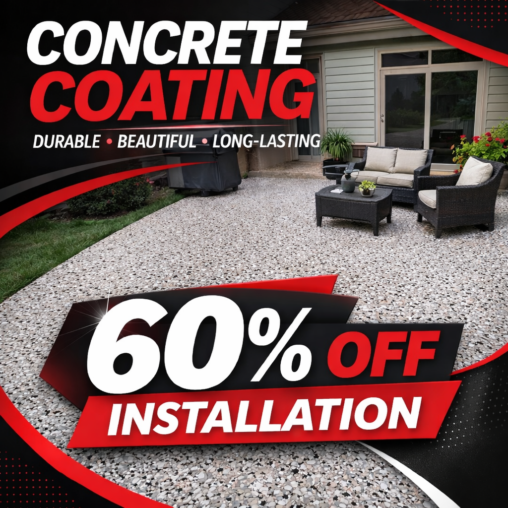 NINJA Concrete Coatings Facebook ad: ๐ฒ๐ฌ% ๐ข๐๐ ๐๐ป๐๐๐ฎ๐น๐น๐ฎ๐๐ถ๐ผ๐ป