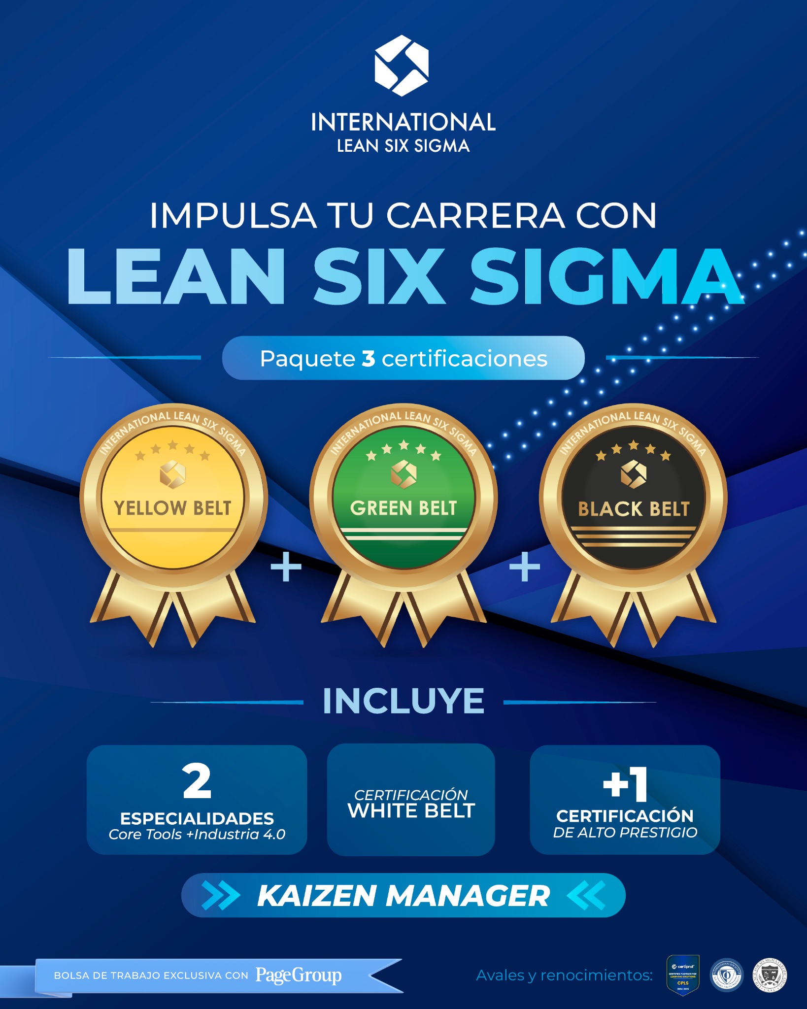 International Lean Six Sigma Facebook ad: Lean Six Sigma con certificaciones que nadie más ofrece