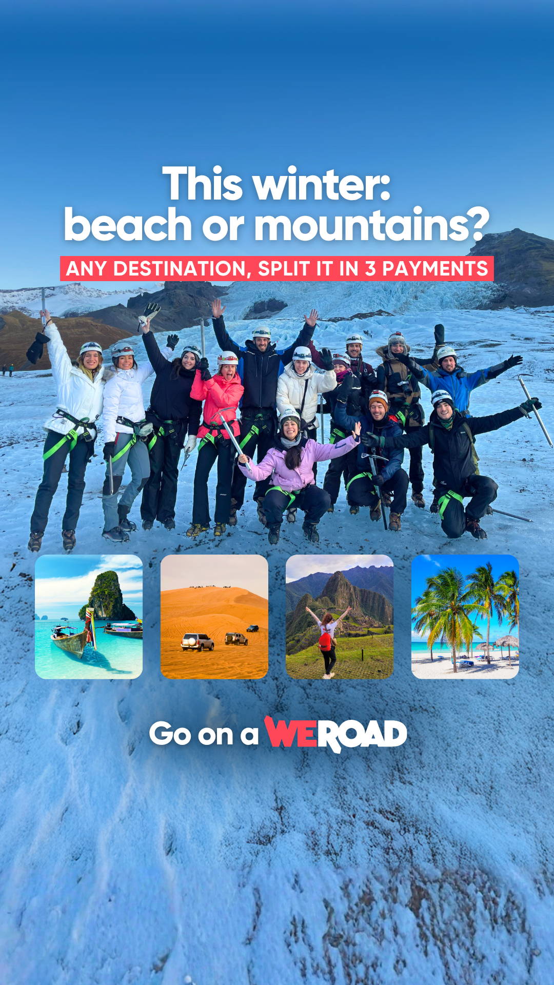 WeRoad Travel Facebook ad
