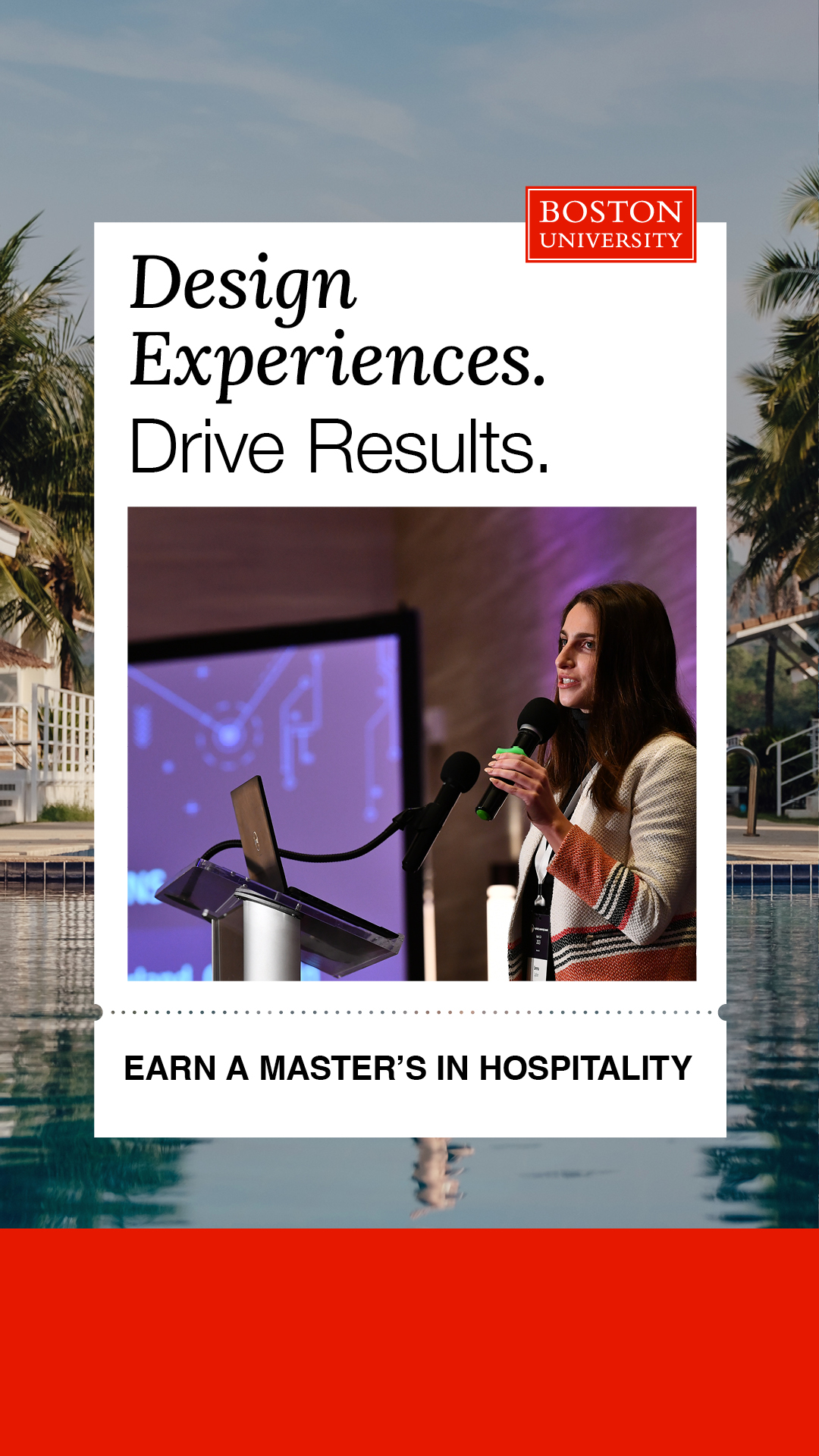 Boston University School of Hospitality Administration Facebook ad