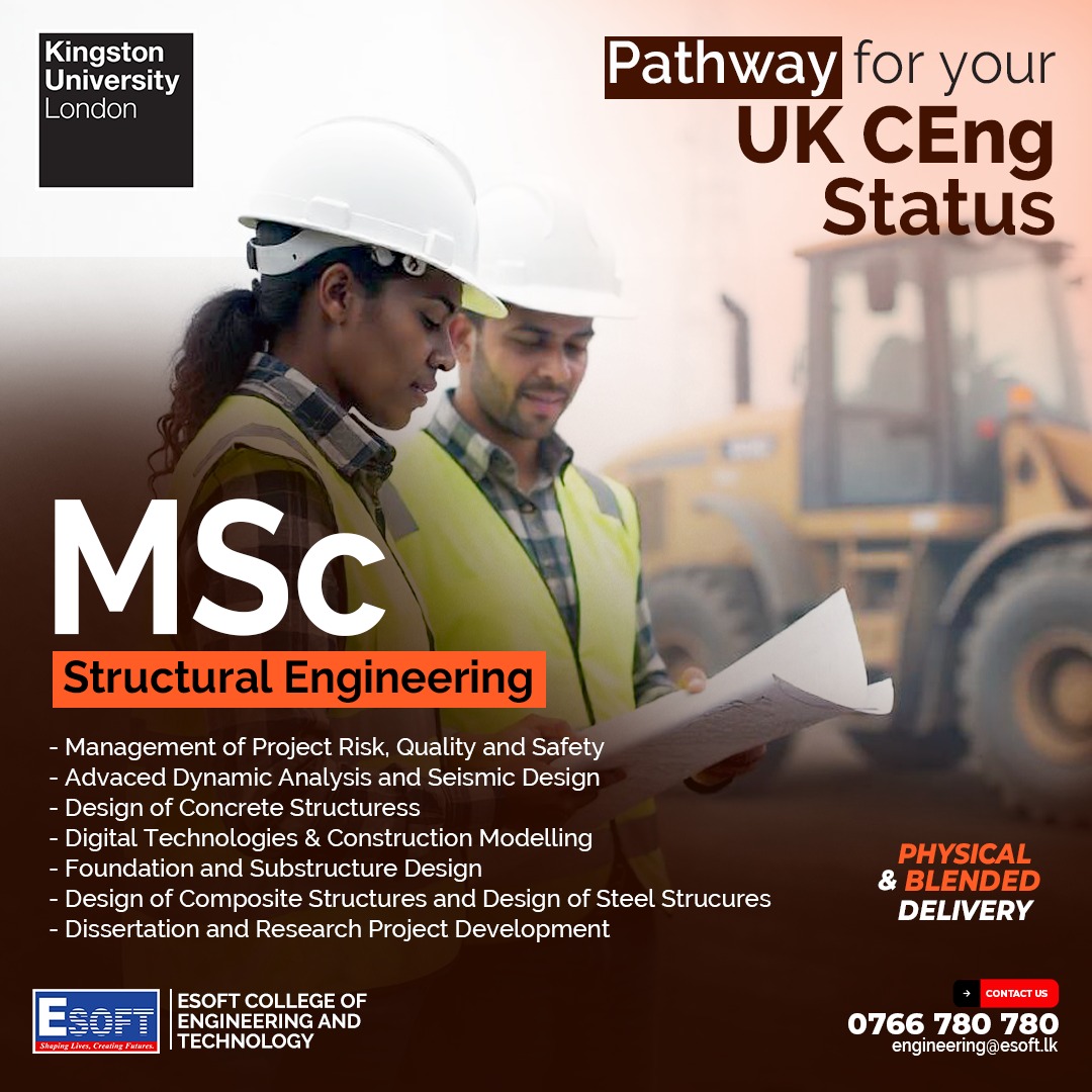 Esoft College of Engineering and Technology Facebook ad: MSc Structural Engineering