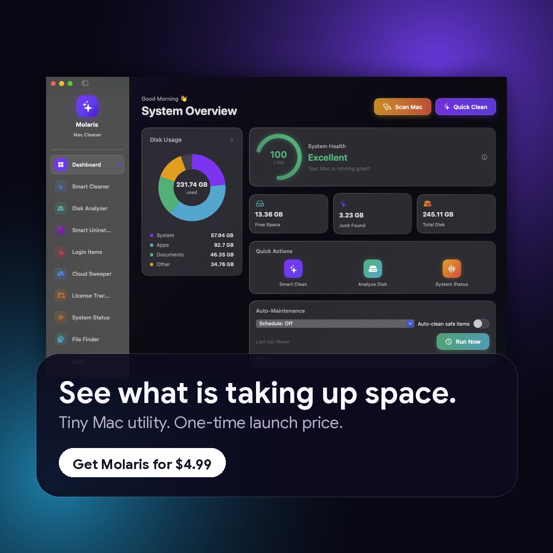 Molaris Facebook ad: See what is taking up space.