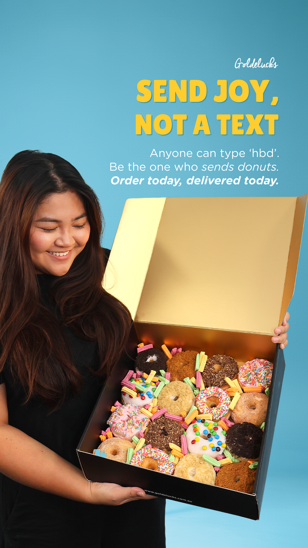 Goldelucks Facebook ad: Order Today, Delivered Today