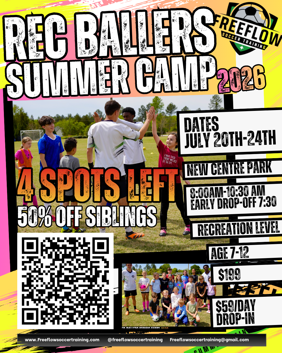 FreeFlow Soccer Training Facebook ad: Recreation Soccer Camp