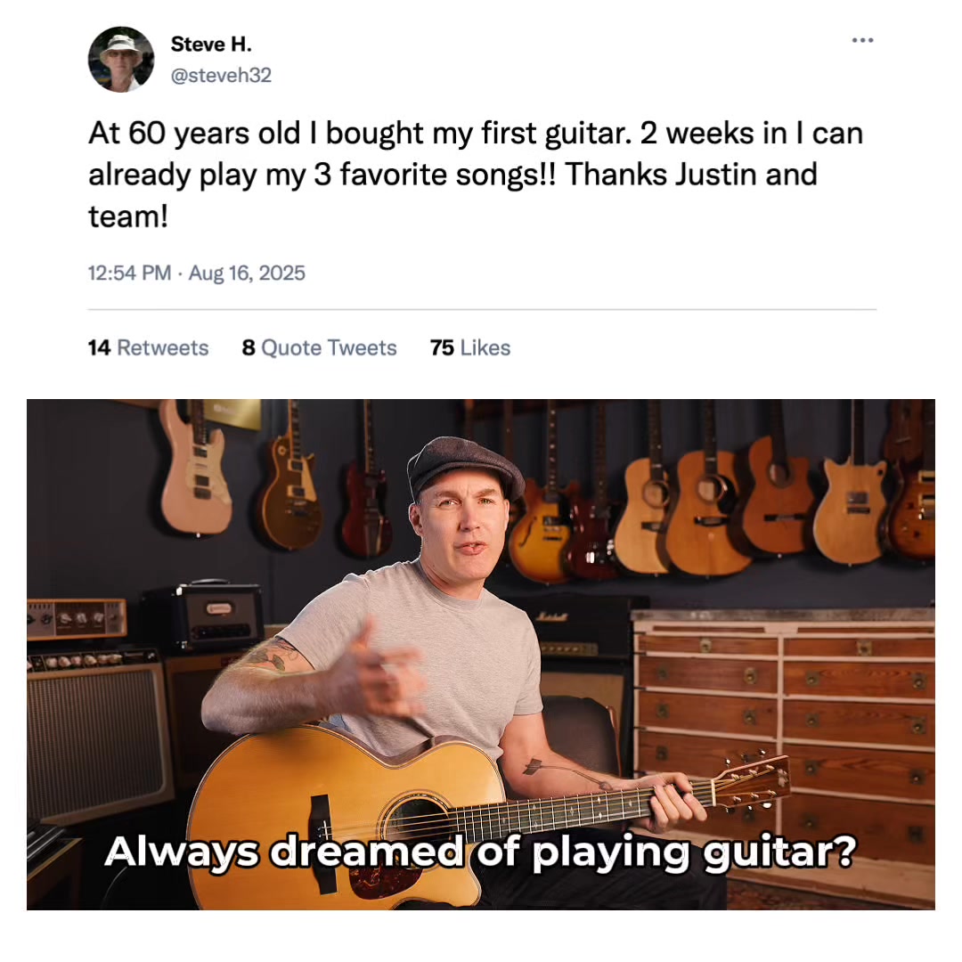 Musopia Apps Facebook ad: Learn to Play with the Highest-Rated Guitar Lessons…