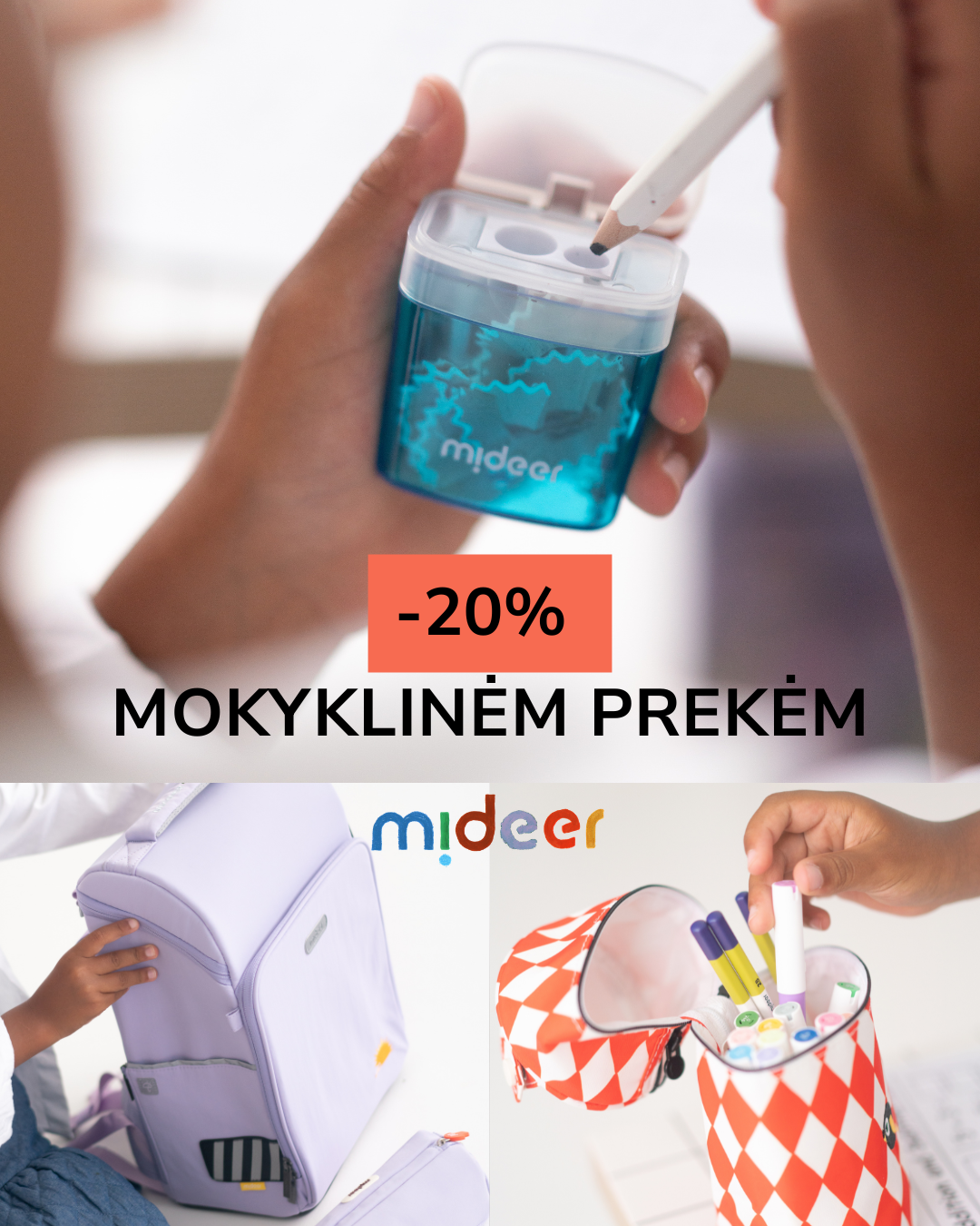 Mideer.baltics Facebook ad: Viskas mokyklai