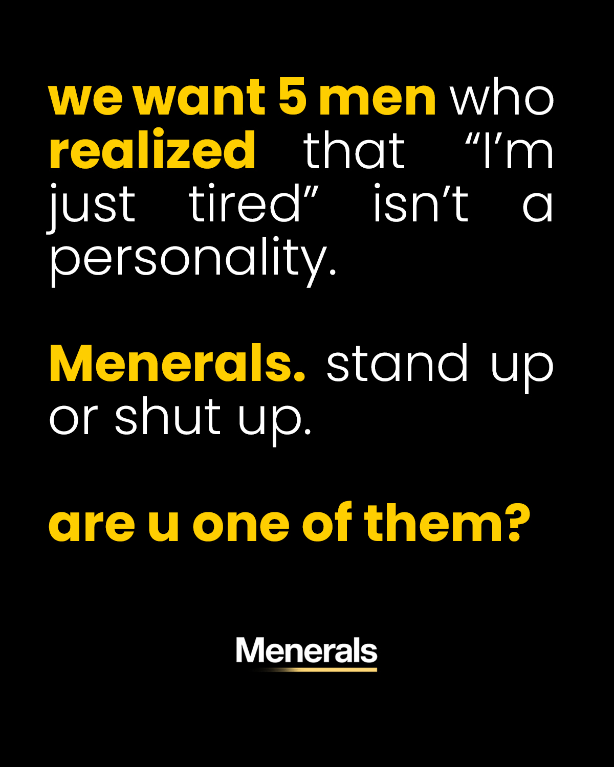 Menerals Facebook ad