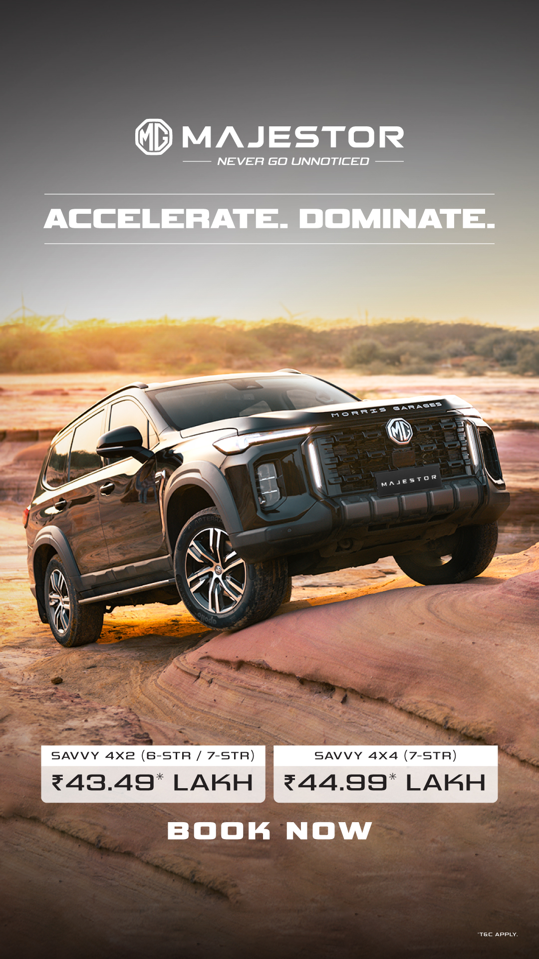 Morris Garages India Facebook ad: Never Go Unnoticed