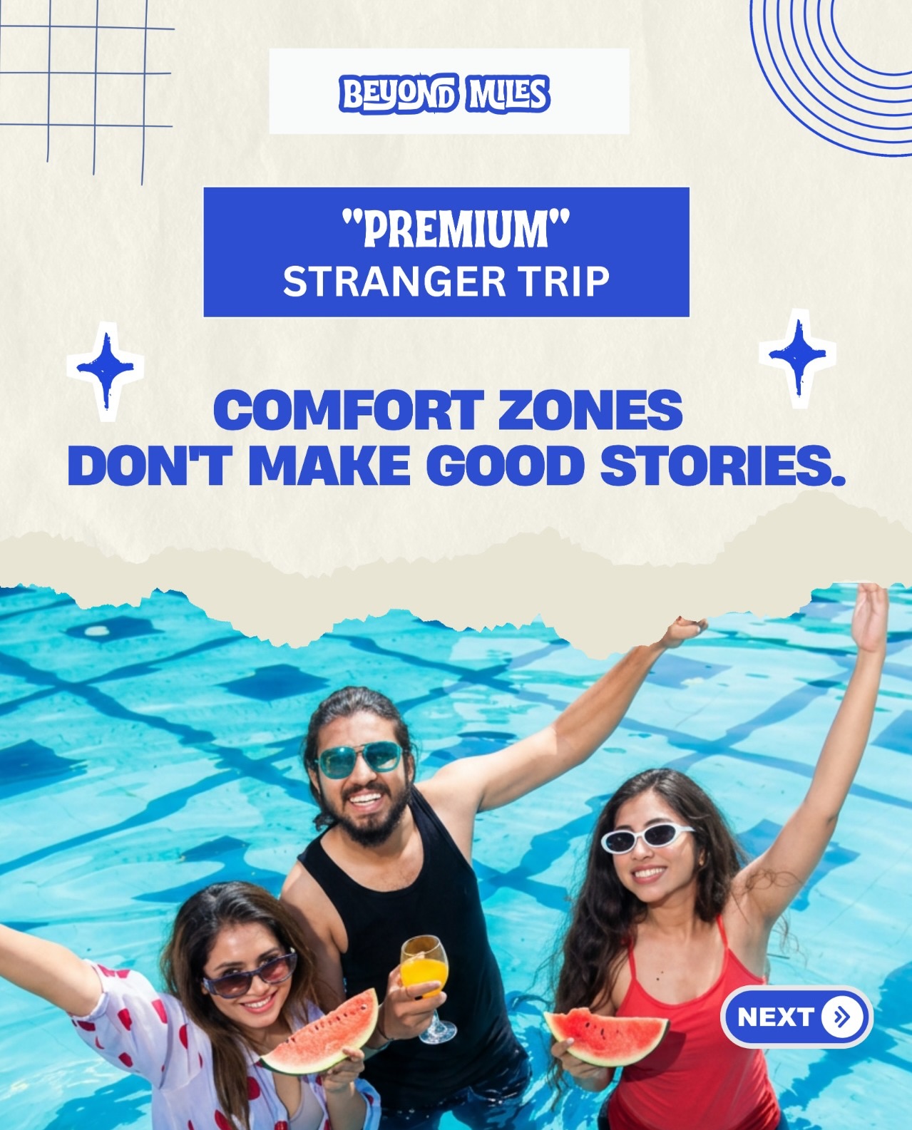 Beyond Miles Facebook ad: Stop Waiting. Start Living.