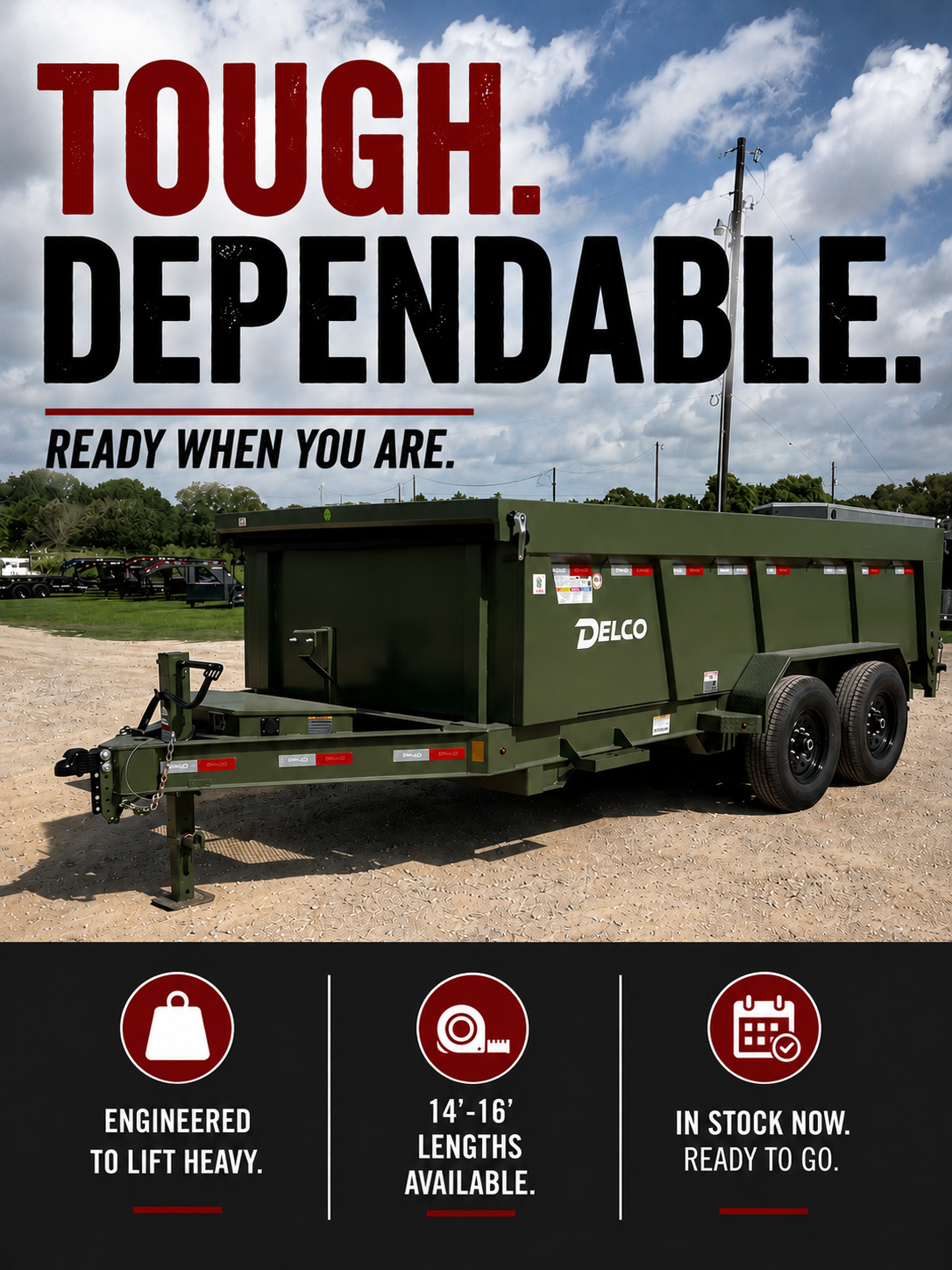 The Trailer Guys Facebook ad: THE RIGHT TRAILER MAKES EVERY JOB EASIER.