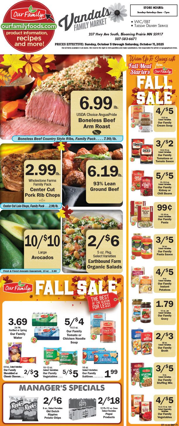 Vandal's Family Market Facebook ad: People, check out these deals!