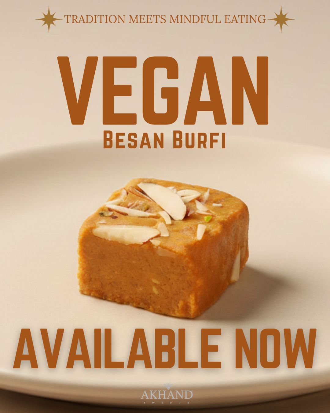 Akhand Facebook ad: Vegan Besan Burfi