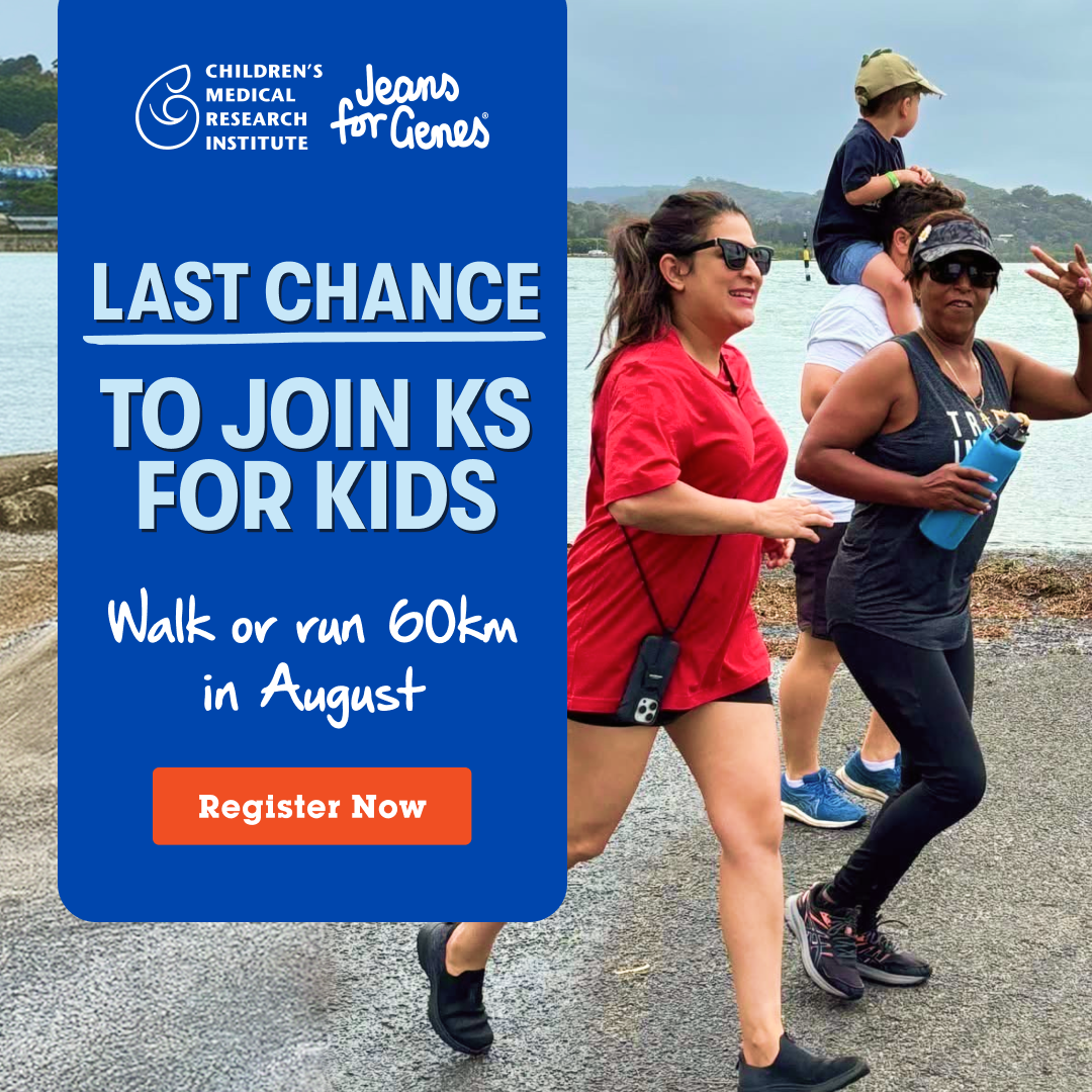 Jeans for Genes Australia Facebook ad: Last Chance! Sign up for Ks for Kids!