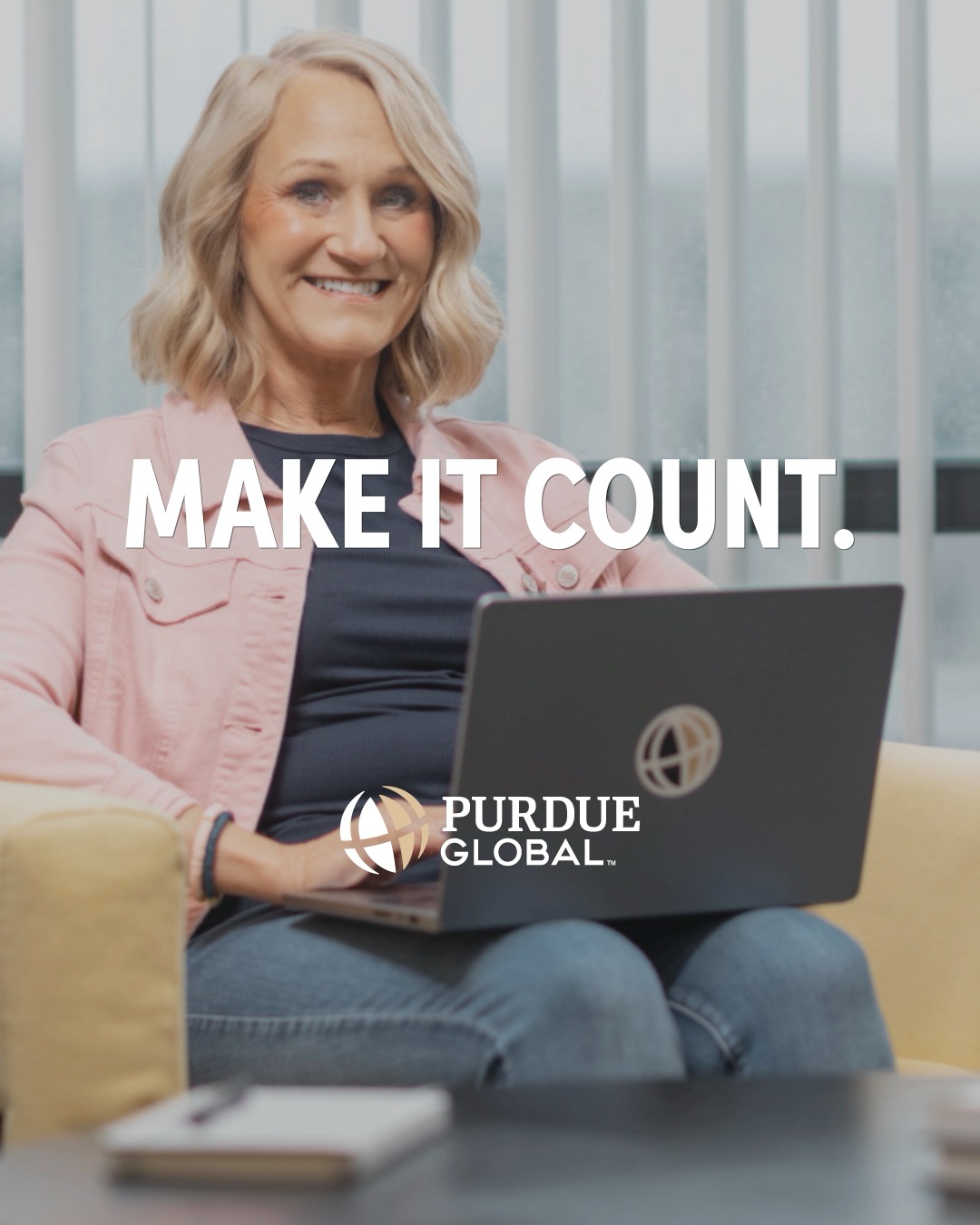 Purdue Global Facebook ad: Online Degrees Built for Working Adults