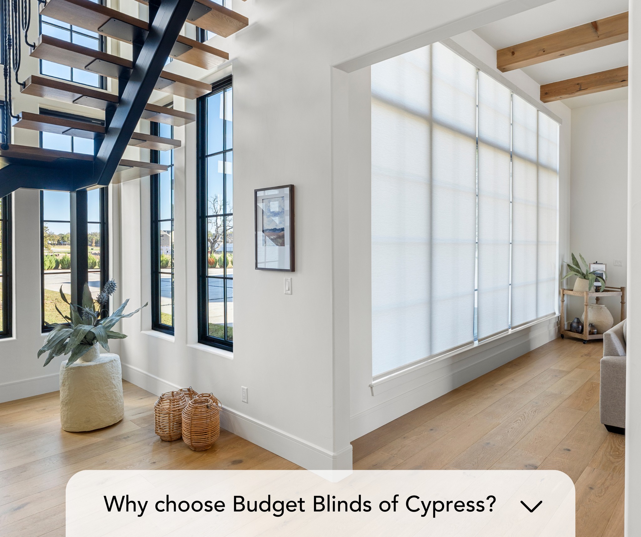 Budget Blinds of Cypress Facebook ad: Request A Free Consultation from Budget Blinds