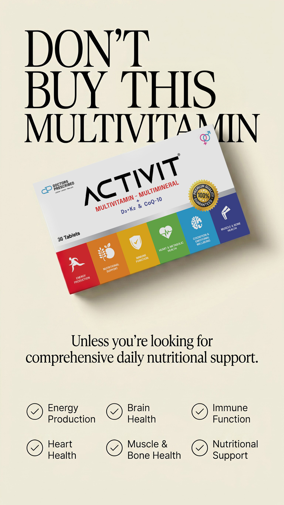 Activit Facebook ad: Comprehensive Daily Nutritional Support