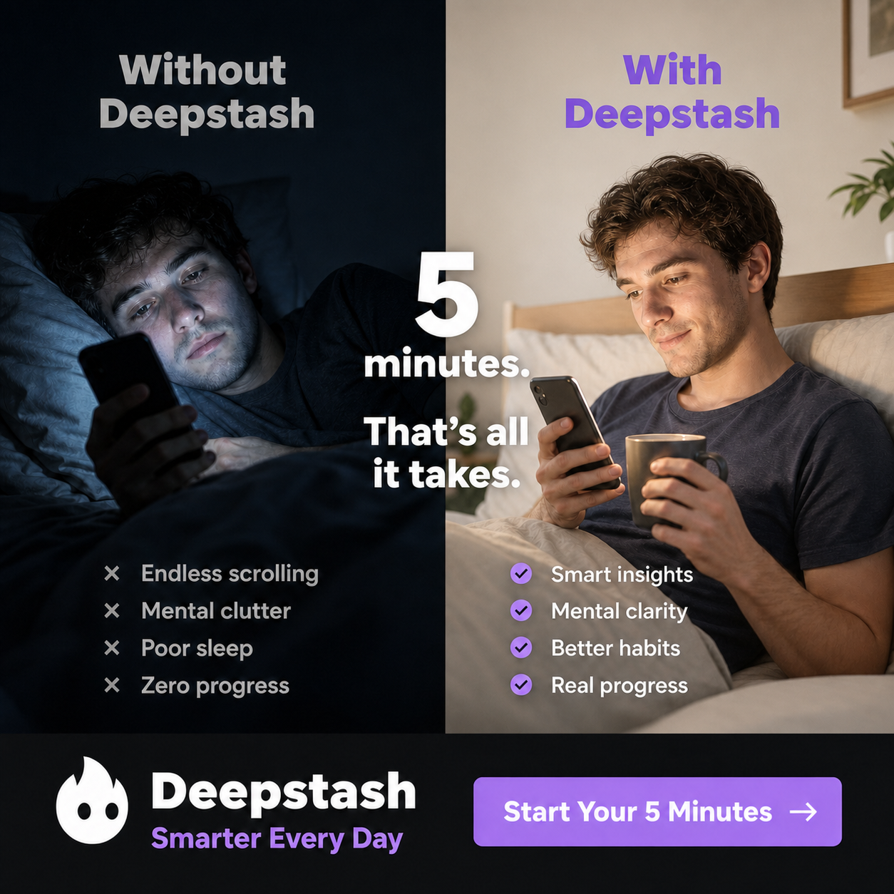 Deepstash Facebook ad