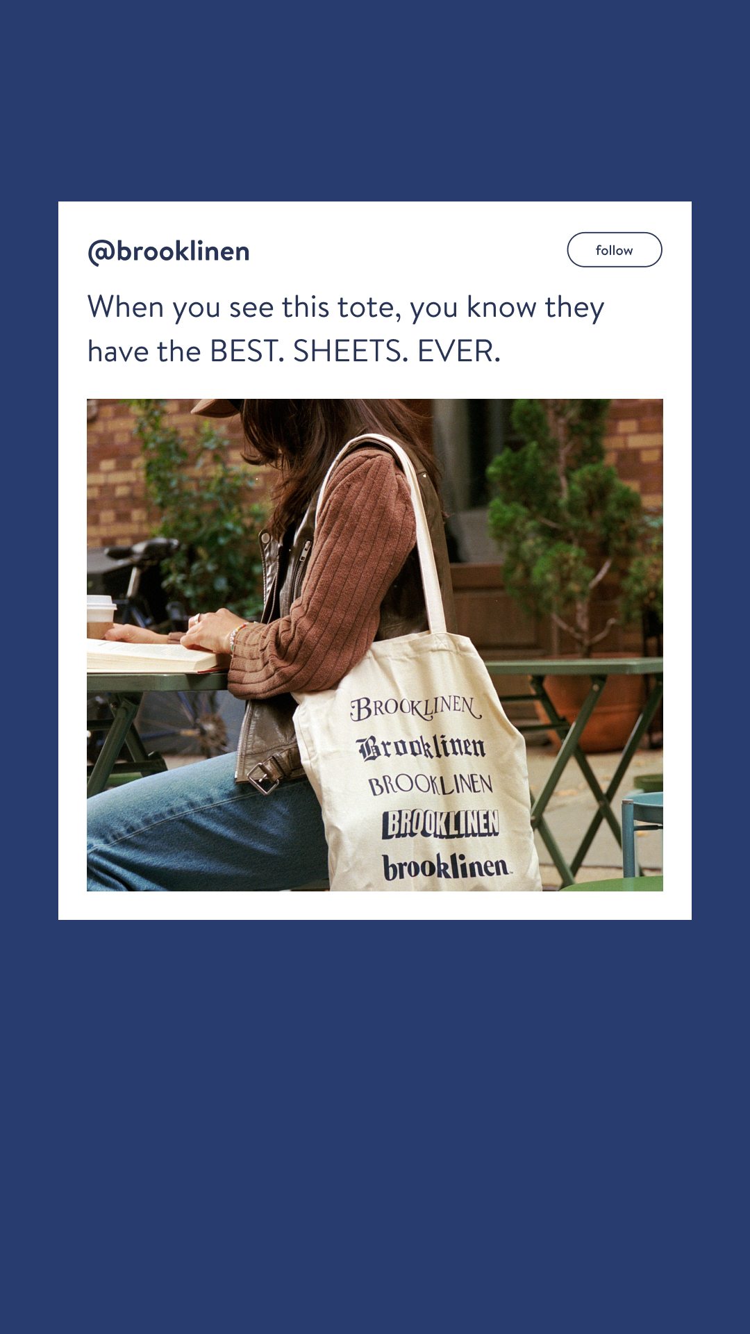 Brooklinen Facebook ad