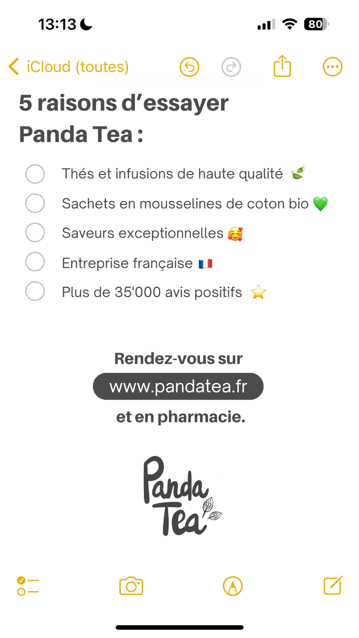Panda Tea Facebook ad