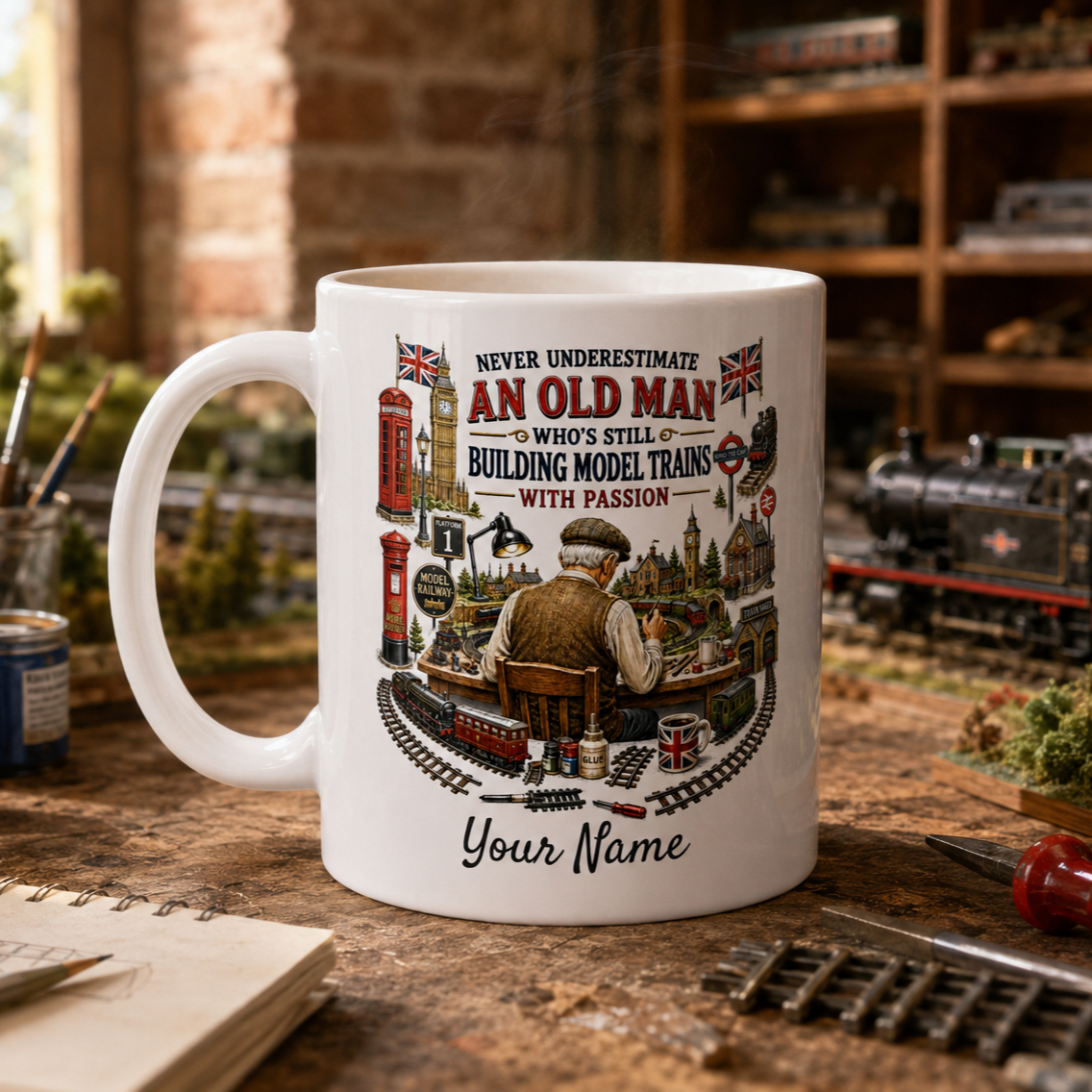 Beautiful Butterfly Lovers Facebook ad: Never Underestimate An Old Man Building Model Trains With…