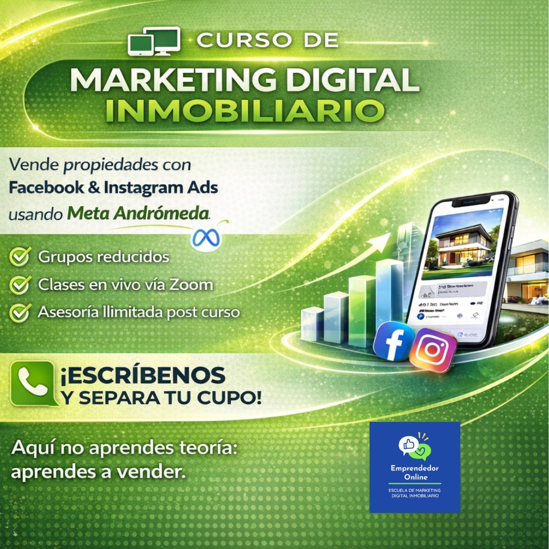 Emprendedor Online -Escuela de Marketing Digital Inmobiliario Facebook ad