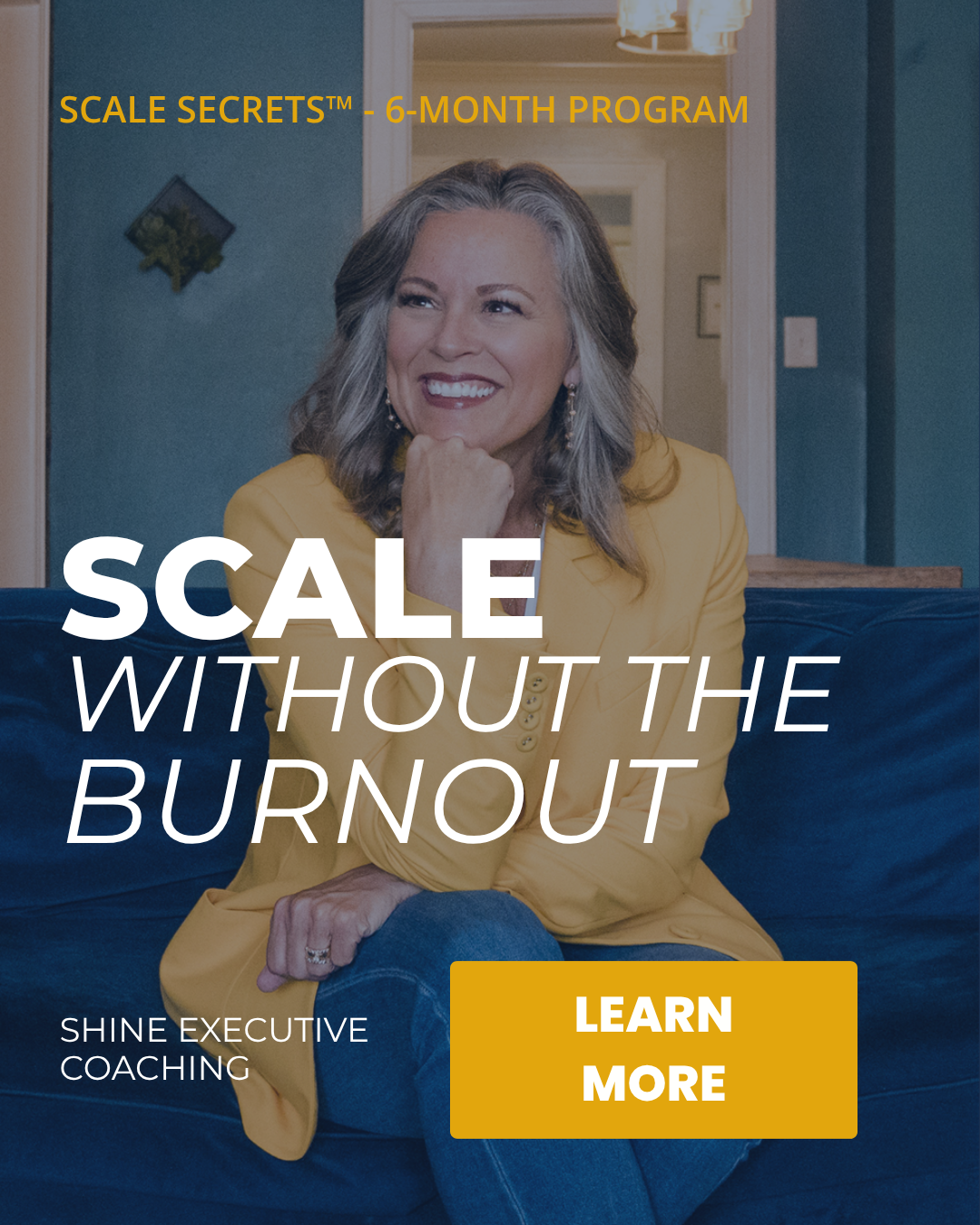 Shine Executive Coaching Facebook ad: Scale Without the Burnout
