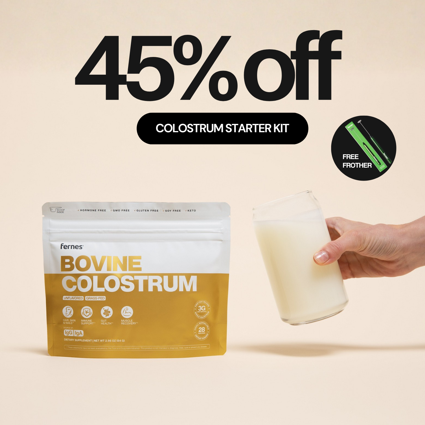 Fernes Facebook ad: Colostrum Starter Kit