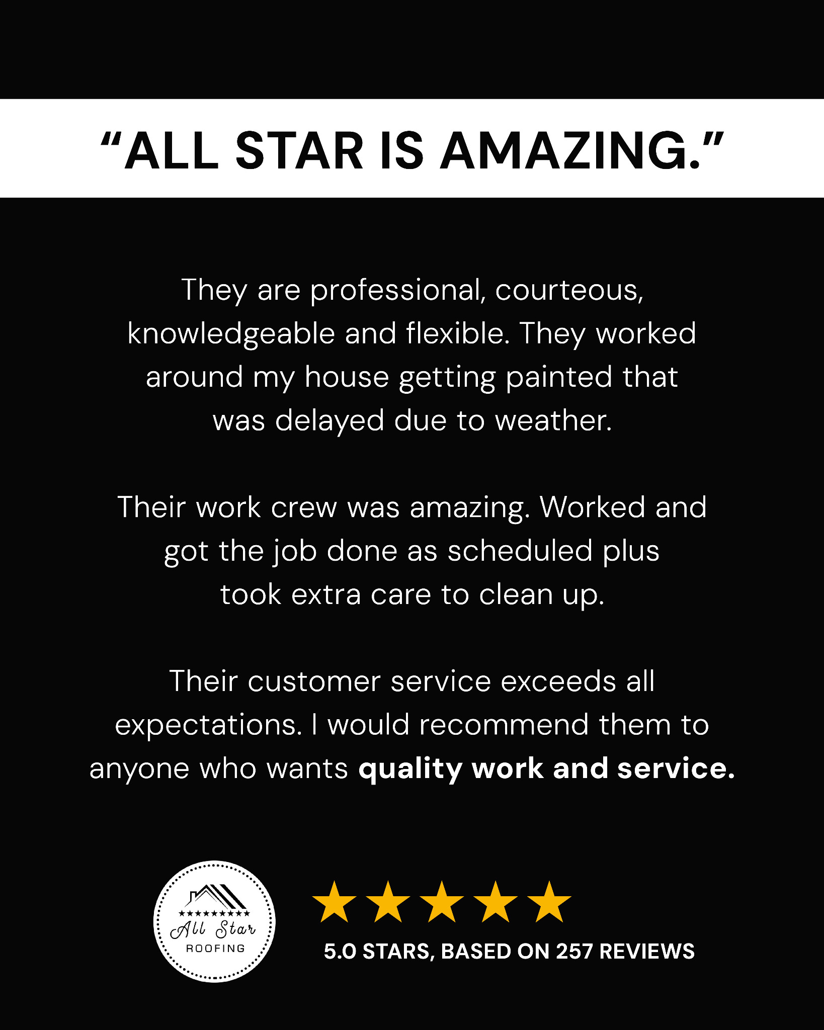 All Star Roofing Facebook ad