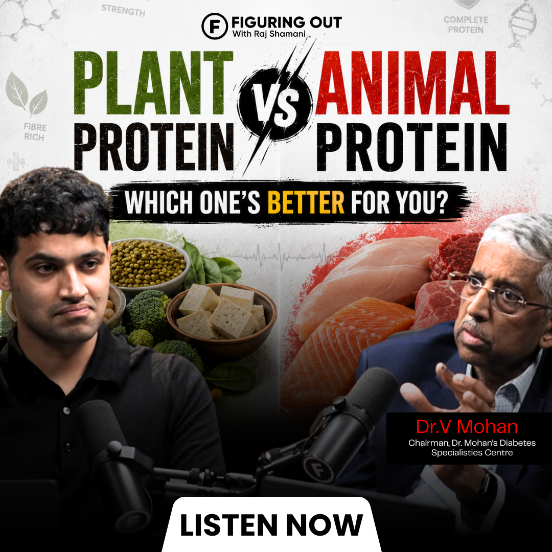FigureO POD Facebook ad: Dr. V. Mohan on Protein & Blood Sugar
