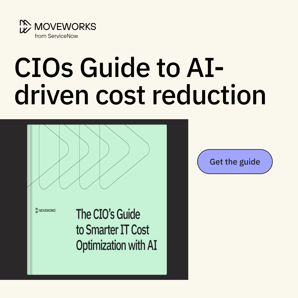 Moveworks Facebook ad: Optimize IT costs & maintain quality with AI
