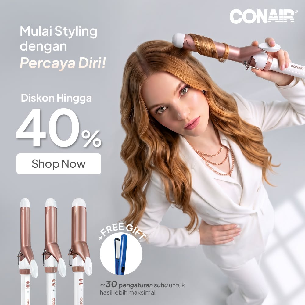 Conair Indonesia Facebook ad: Kalau lagi cari curling iron yang easy to…