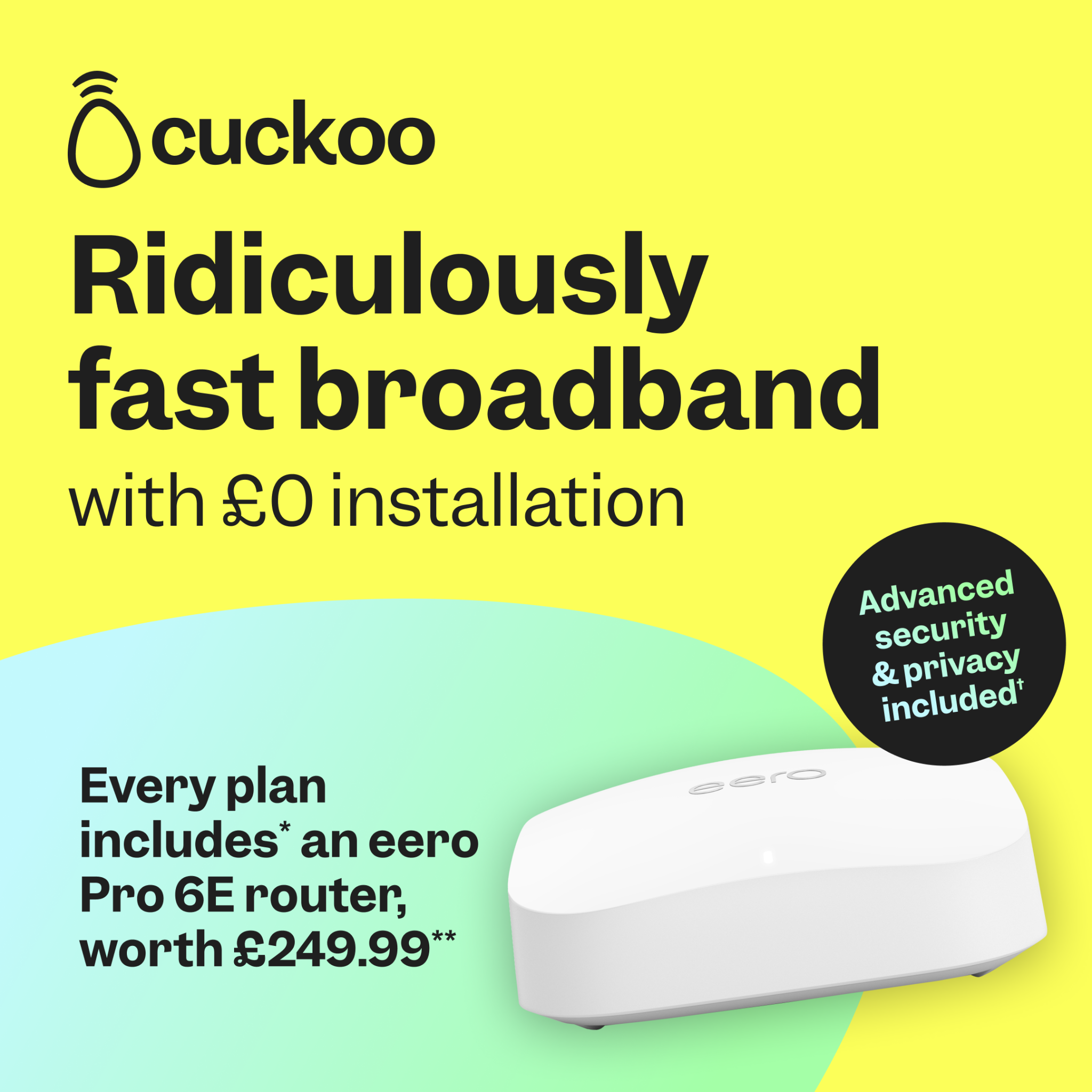 Cuckoo Broadband Facebook ad from Feb 1, 2026