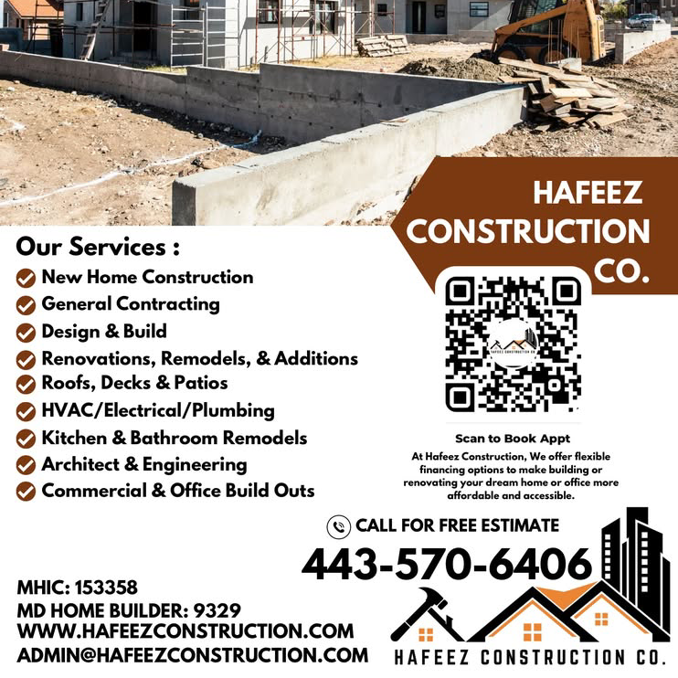 Hafeez Construction Co. Facebook ad: Hafeez Construction is Custom Home Builder and General…